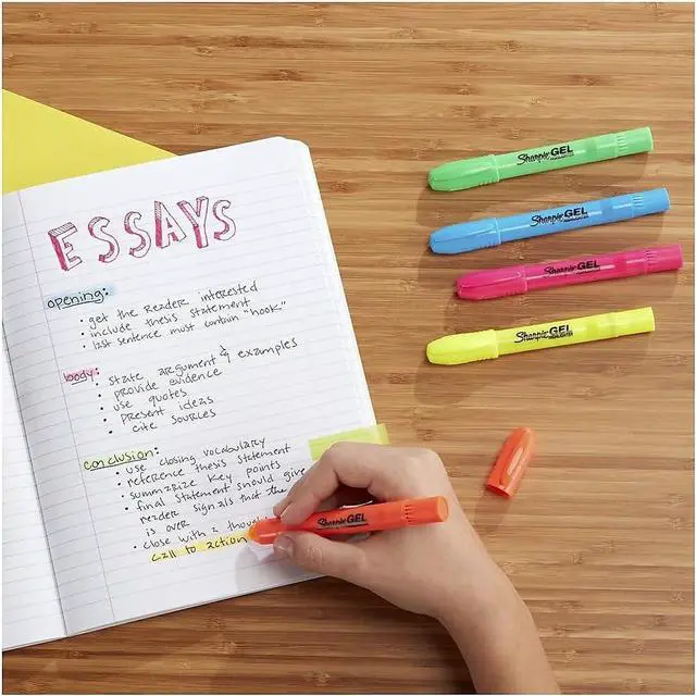 Alt view image 6 of 6 - Sharpie Gel Highlighters, Assorted Colors, Smear-Resistant, Bullet Tip, 5 Count - No Bleed, Won't Dry Out