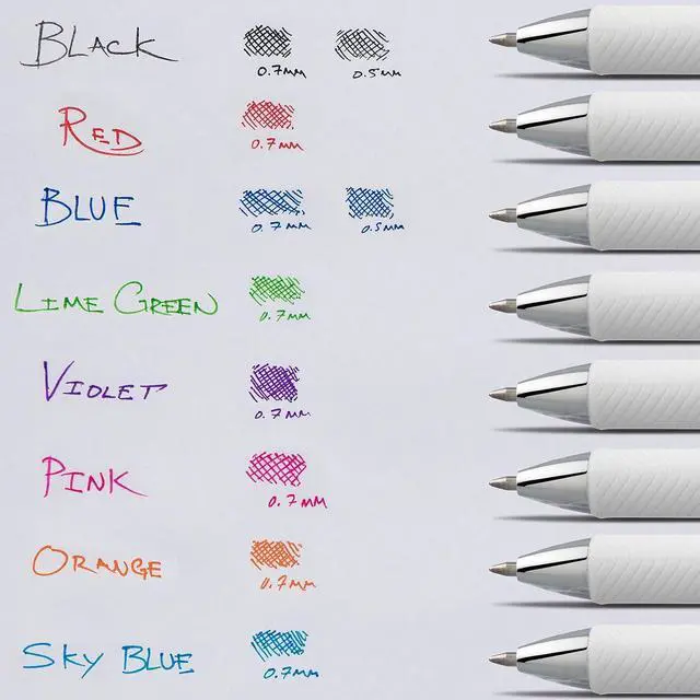 Alt view image 6 of 7 - Pentel EnerGel Pearl RTX Retractable Liquid Gel Pen, (0.7mm), Medium Line, Needle Tip, Black Ink, Pack of 2 (BLN77WBP2A)