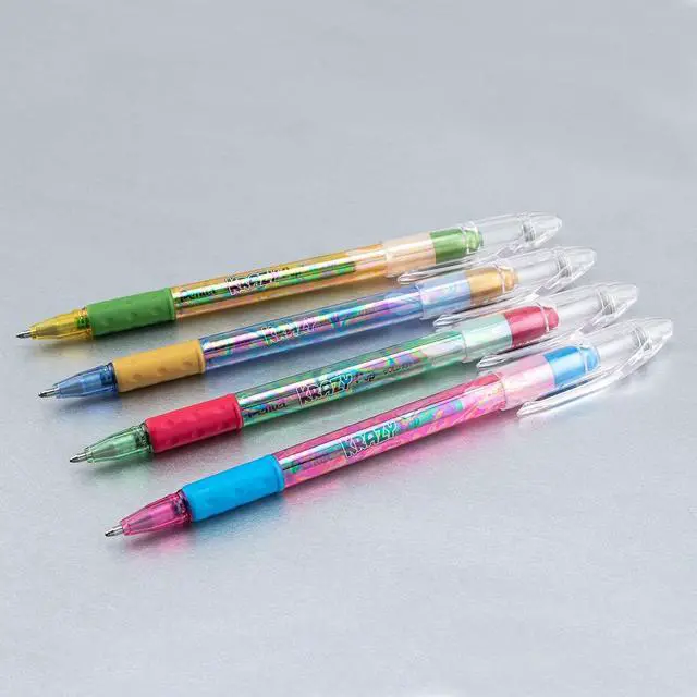 Alt view image 6 of 7 - Pentel Arts Krazy Pop Iridescent Gel Pen, (1.0mm) Bold Line, Assorted Ink, Pack of 4 (K91PABP4M3)