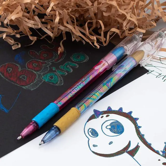Alt view image 7 of 7 - Pentel Arts Krazy Pop Iridescent Gel Pen, (1.0mm) Bold Line, Assorted Ink, Pack of 4 (K91PABP4M3)