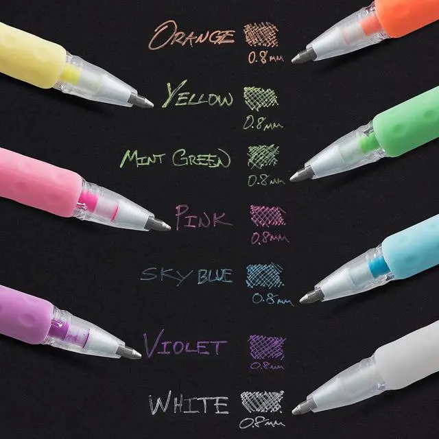 Alt view image 6 of 7 - Pentel Arts Milky Pop Pastel Gel Pen, (0.8mm), Medium Line, White Ink, Pack of 2 (K98PABP2W)