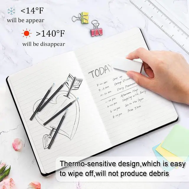 Alt view image 4 of 7 - Vanstek 12 Black Erasable Gel Pen Refills, Gel Ink Refills Compatible with Erasable Pens, Fine Point 0.7 mm, Perfect for Writing Planner & Crossword Puzzles