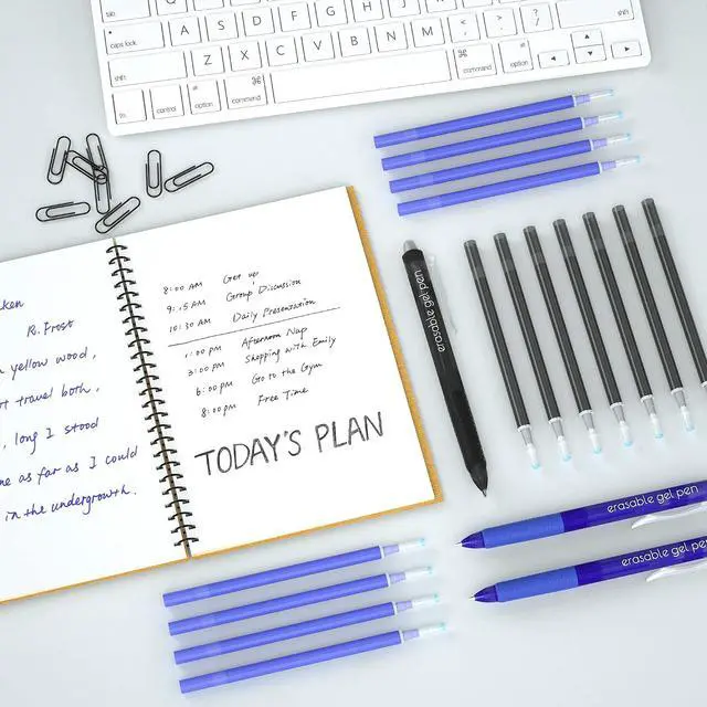 Alt view image 2 of 7 - Vanstek 12 Pack 6 Blue 6 Black Erasable Gel Pen Refills, Gel Ink Refills Compatible with Erasable Pens, Fine Point 0.7 mm, Perfect for Writing Planner & Crossword Puzzles