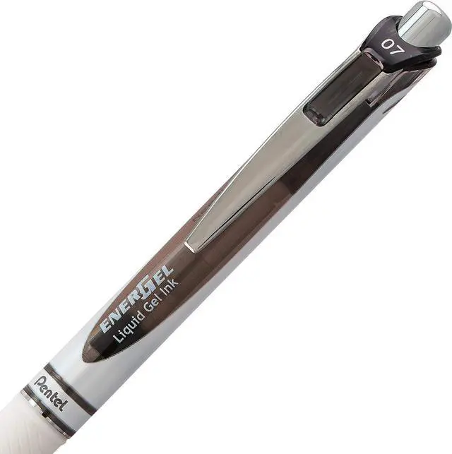 Alt view image 3 of 7 - Pentel EnerGel Pearl RTX Retractable Liquid Gel Pen, (0.7mm), Medium Line, Needle Tip, Black Ink, Pack of 2 (BLN77WBP2A)