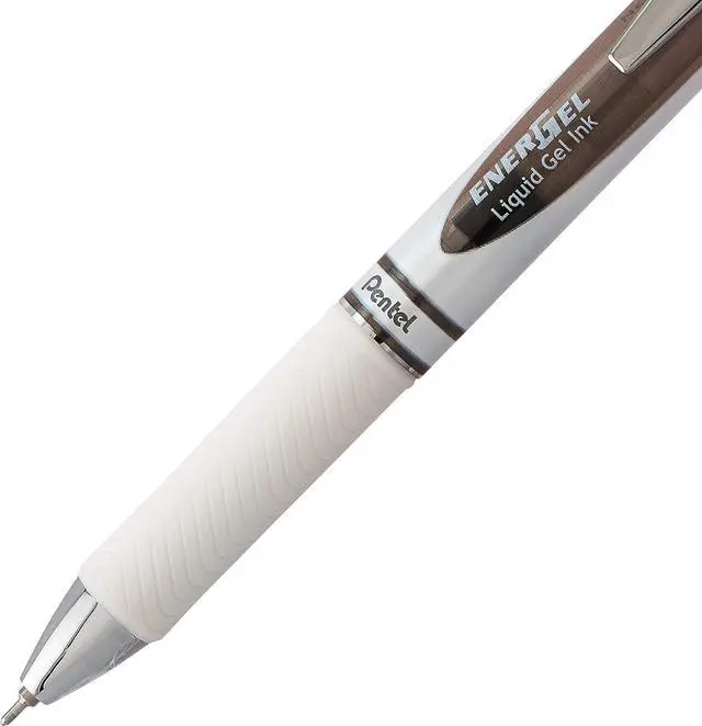 Alt view image 4 of 7 - Pentel EnerGel Pearl RTX Retractable Liquid Gel Pen, (0.7mm), Medium Line, Needle Tip, Black Ink, Pack of 2 (BLN77WBP2A)