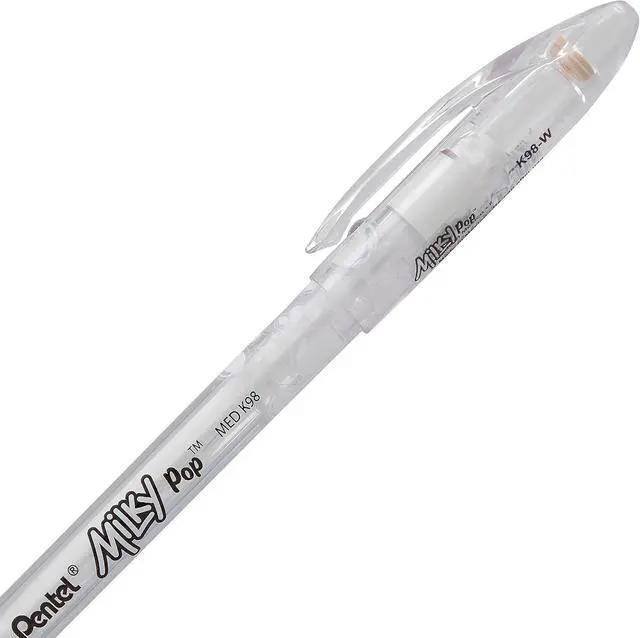 Alt view image 3 of 7 - Pentel Arts Milky Pop Pastel Gel Pen, (0.8mm), Medium Line, White Ink, Pack of 2 (K98PABP2W)