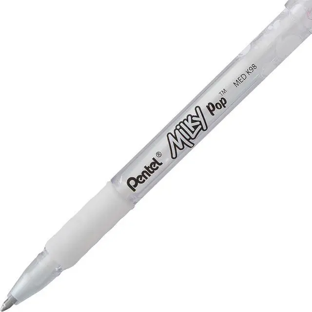 Alt view image 4 of 7 - Pentel Arts Milky Pop Pastel Gel Pen, (0.8mm), Medium Line, White Ink, Pack of 2 (K98PABP2W)