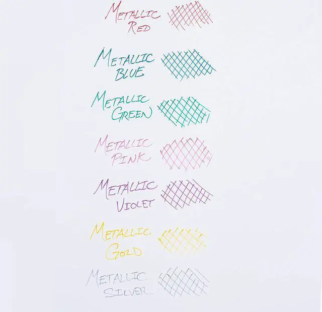 Alt view image 6 of 7 - Pentel Sunburst Metallic Gel Pen, Medium Line, Permanent, Assorted Ink, 5 Pack (K908MBP5M1)