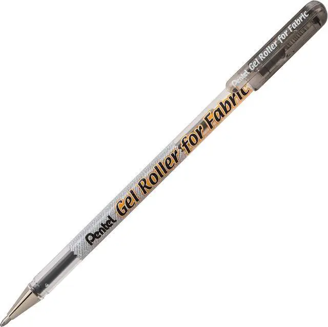 Alt view image 2 of 5 - Pentel Arts Gel Roller for Fabric, (1.0mm) Bold Lines, Permanent, Black Ink, Pack of 2 (BN15BP2A)