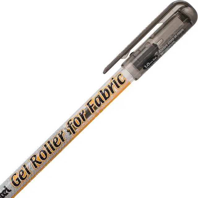 Alt view image 3 of 5 - Pentel Arts Gel Roller for Fabric, (1.0mm) Bold Lines, Permanent, Black Ink, Pack of 2 (BN15BP2A)
