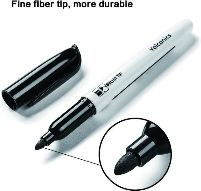 Alt view image 4 of 7 - Volcanics Black Dry Erase Markers, Fine Tip, Low Odor, 30 Pack