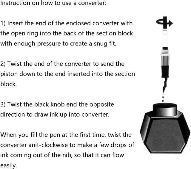 Alt view image 3 of 3 - Hongdian Fountain Pen Ink Converter, Pack of 5, Bore Diameter 3.4mm