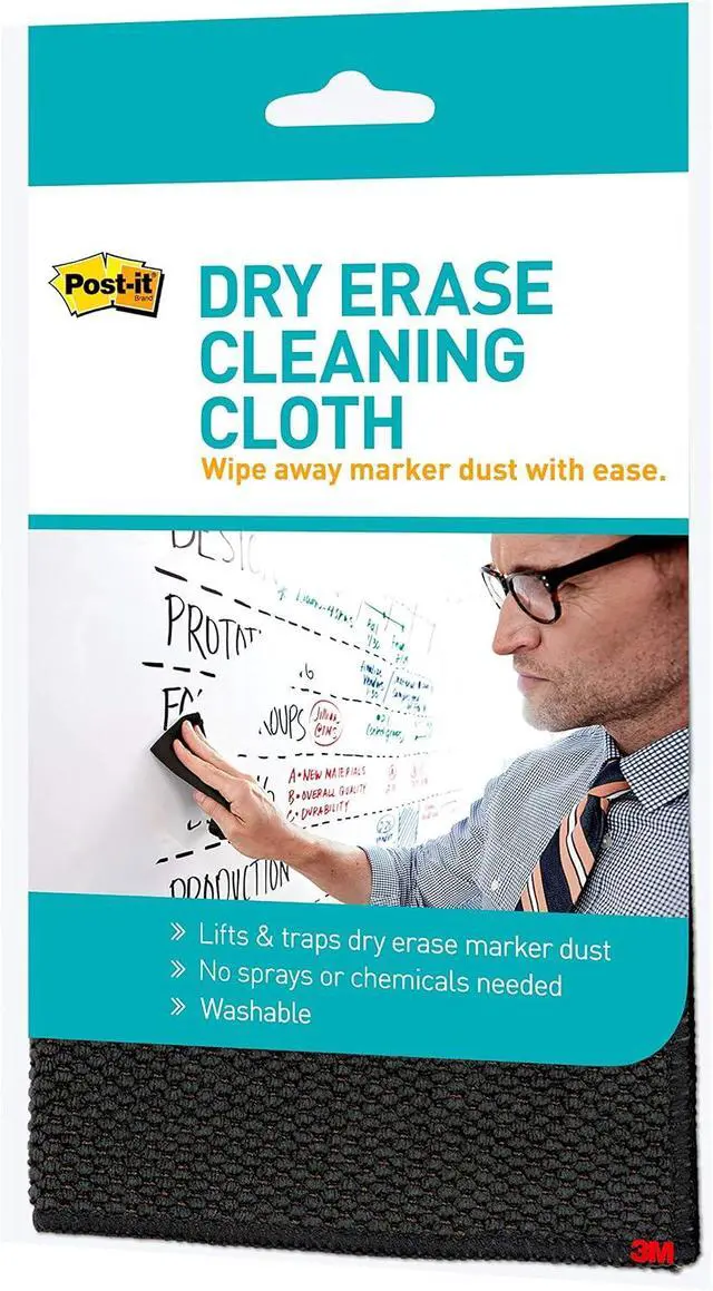 Alt view image 3 of 6 - Post-it Dry Erase Cleaning Cloth (MMMDEFCLOTH) 10 5/8 x 10 5/8 Grey white