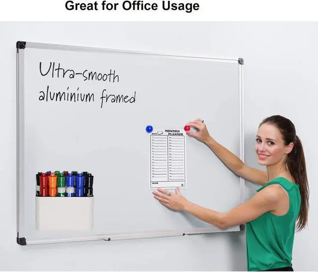 Alt view image 4 of 6 - Marbrasse Magnetic Dry Erase Marker Holder,Pen and Eraser Holder for WhiteboardMagnet Pencil Cup Utility Storage Organizer for Office, Refrigerator, Locker and Metal Cabinets (2 Pack)