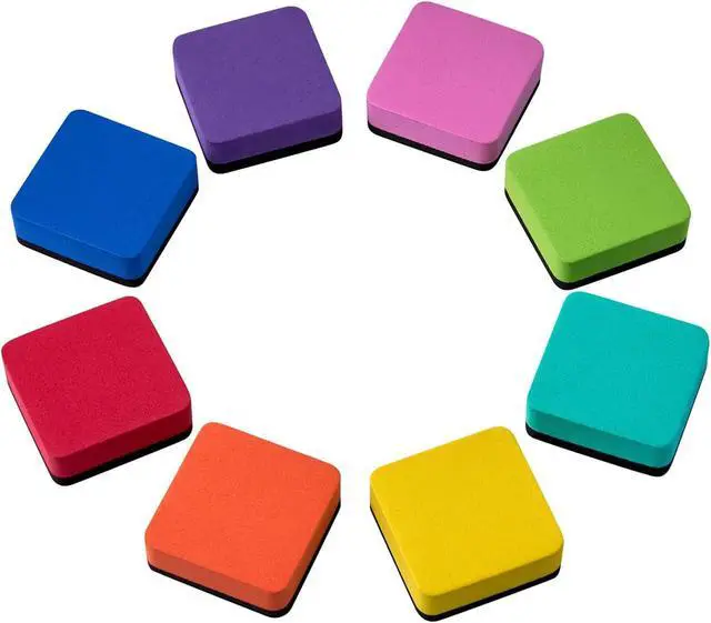 Alt view image 3 of 7 - Favide 24 Pack Magnetic Whiteboard Dry Erase Erasers for Classroom School