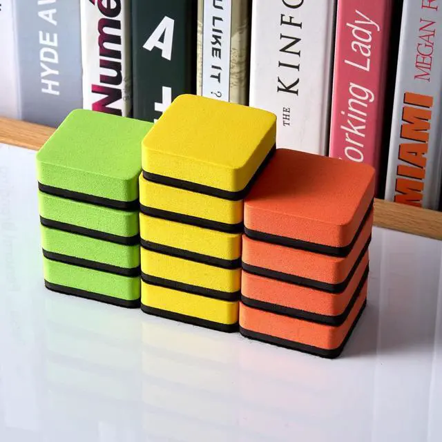 Alt view image 6 of 7 - Favide 24 Pack Magnetic Whiteboard Dry Erase Erasers for Classroom School