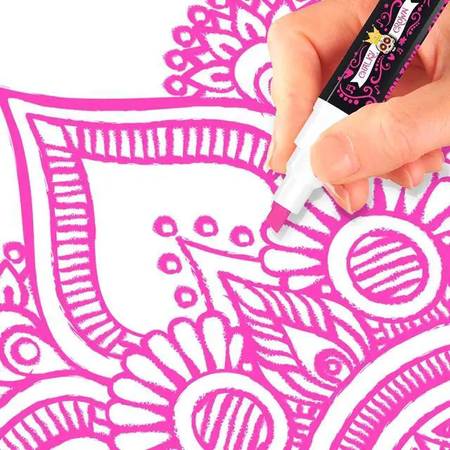 Alt view image 5 of 6 - CHALKY CROWN Pink Liquid Chalk Markers - Pink - 5 Pack, 6mm Tip