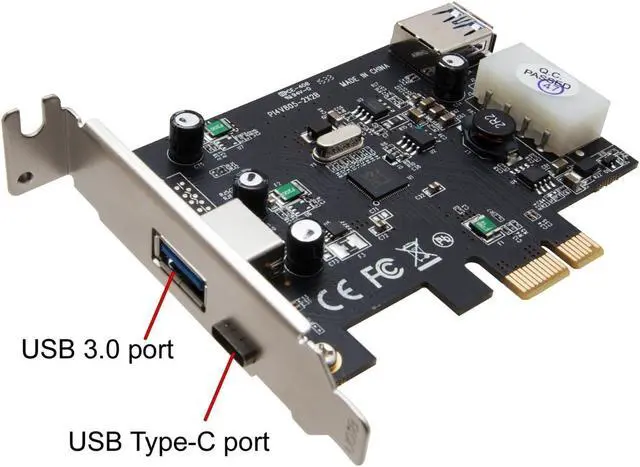 Alt view image 6 of 7 - USB C USB 3.0 and Type A USB 3.0 Port PCI-E x1 Expansion Card Via VL805-Q6 chipset SY-PEX20203