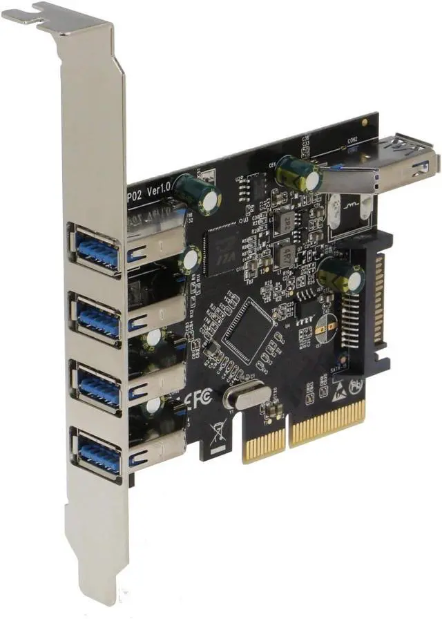 Alt view image 2 of 3 - SEDNA - PCIe 5 Port (4E1I) USB 3.1 Gen II (10Gbps) Adapter Card with Low and Standard Profile Brackets