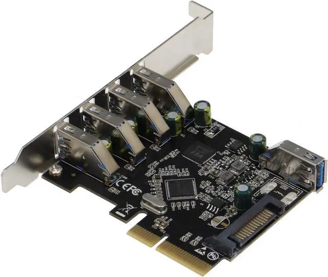 Alt view image 3 of 3 - SEDNA - PCIe 5 Port (4E1I) USB 3.1 Gen II (10Gbps) Adapter Card with Low and Standard Profile Brackets