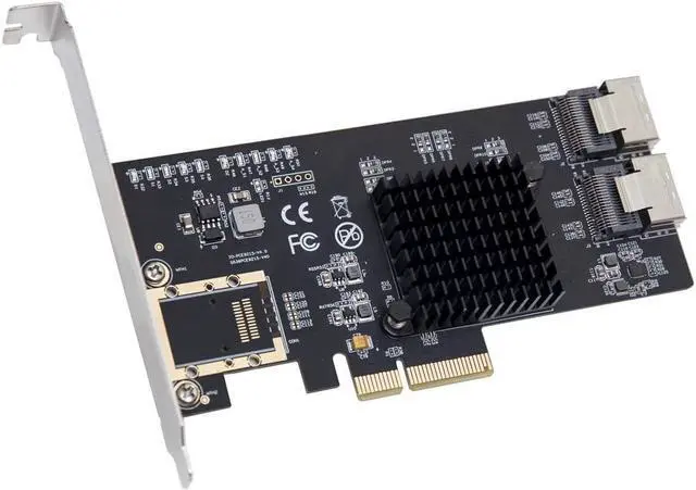 Main image of Syba 8 Port SATA III Non-RAID PCI-e x4 Expansion Card Supports FreeNAS and ZFS RAID - Includes Mini SAS to SATA Breack Out Cables (SI-PEX40137)