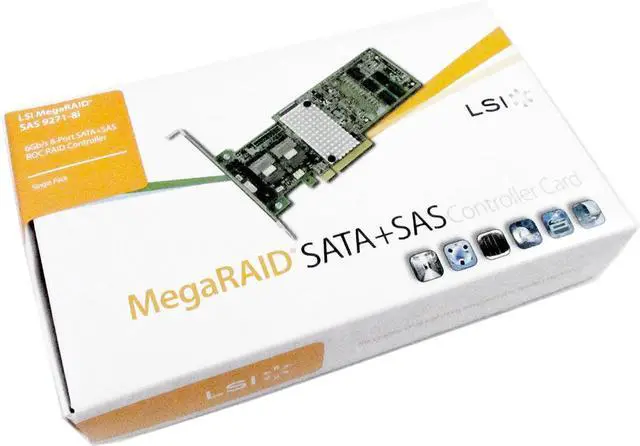 Alt view image 2 of 7 - LSI Logic LSI00330 8-PORT INT., 6GB/S SATA+SAS, PCIE 3.0, 1GB DDRIII; IN THE BOX: MR SAS 9271-8I, Q