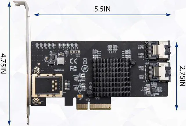 Alt view image 6 of 6 - Syba 8 Port SATA III Non-RAID PCI-e x4 Expansion Card Supports FreeNAS and ZFS RAID - Includes Mini SAS to SATA Breack Out Cables (SI-PEX40137)