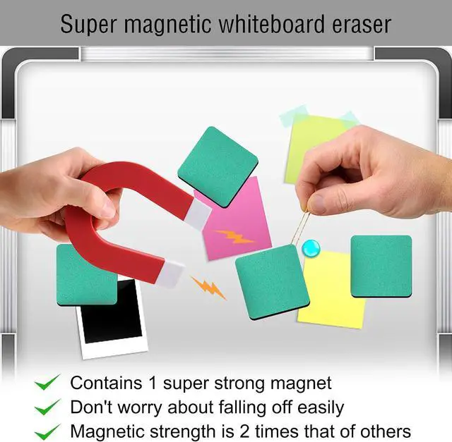 Alt view image 5 of 6 - Mini Dry Erase Erasers, Green, 48 Pack, 2 x 2 Inch