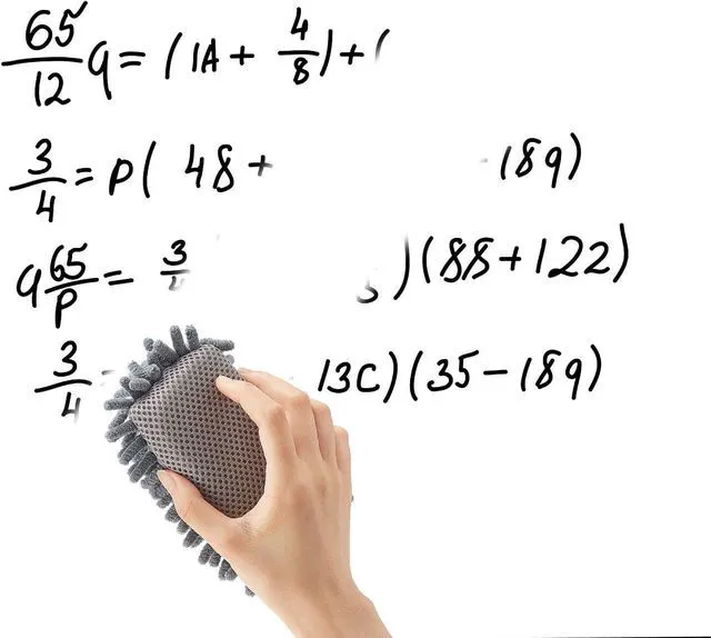 Alt view image 4 of 6 - 4 Pieces 5" x 3" Dry Erase Eraser,Gray | Microfiber Shag Whiteboard Eraser, Washable, Reusable, Dual Surface, Markers, Dry Eraser for Chalk, Home, Classroom, Office