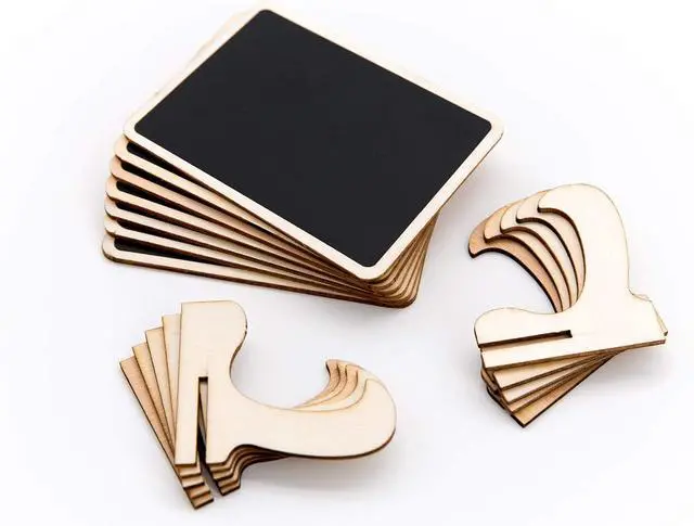 Alt view image 6 of 7 - DSTELIN 20 Pack Wood Mini Chalkboards Signs with Support Easels, Place Cards, Small Rectangle Chalkboards Blackboard for Weddings, Birthday Parties, Message Board Signs and Event Decorations