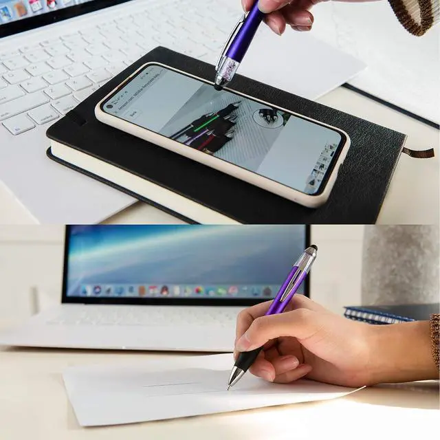 Alt view image 5 of 7 - Ballpoint Writing Pens,8 pack(5 count+3 refills) with Stylus Tips 1mm Medium Point Pen Black Ink Pen Stylus Pens for iPads