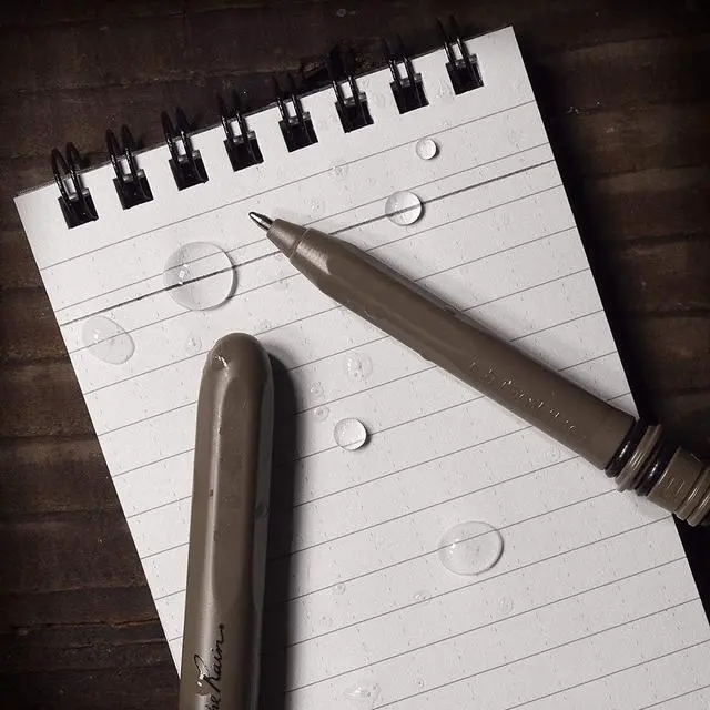 Alt view image 6 of 7 - Rite in the Rain All-Weather EDC Pen, Flat Dark Earth Pokka 2-Pack, Black 0.8mm Ink, Fine Point (No. FDE92)