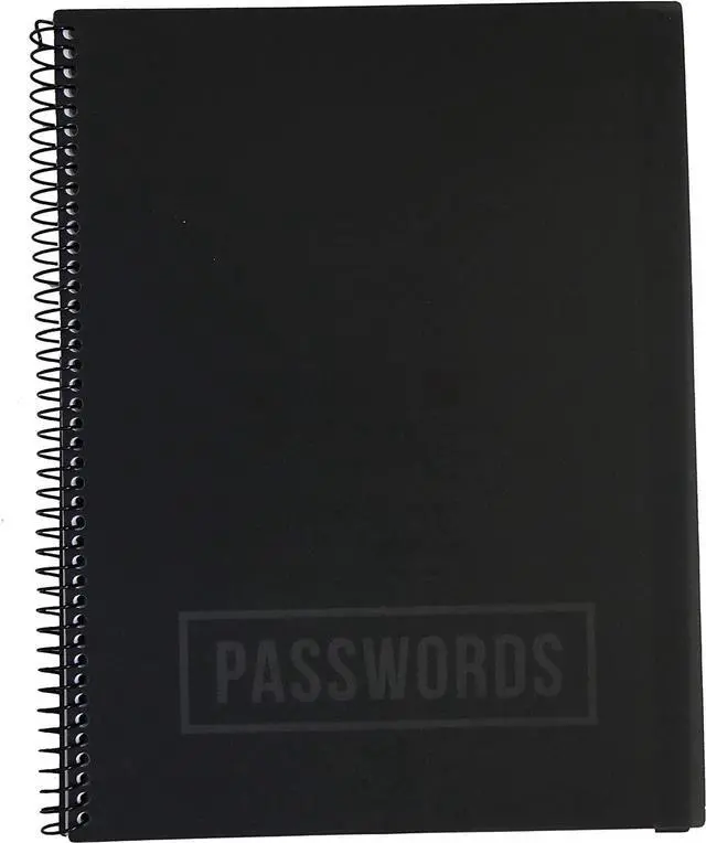 Main image of Re-Focus the Creative Office Large Password Keeper Book, 7.5x10", Black