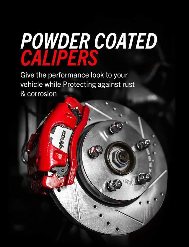 Alt view image 3 of 6 - S4299 Front Pair of High-Temp Red Powder Coated Calipers For Deville Astro C1500 C2500 Express K1500 K2500 Tahoe Ram 1500 Safari Savana Yukon [Application Specific]