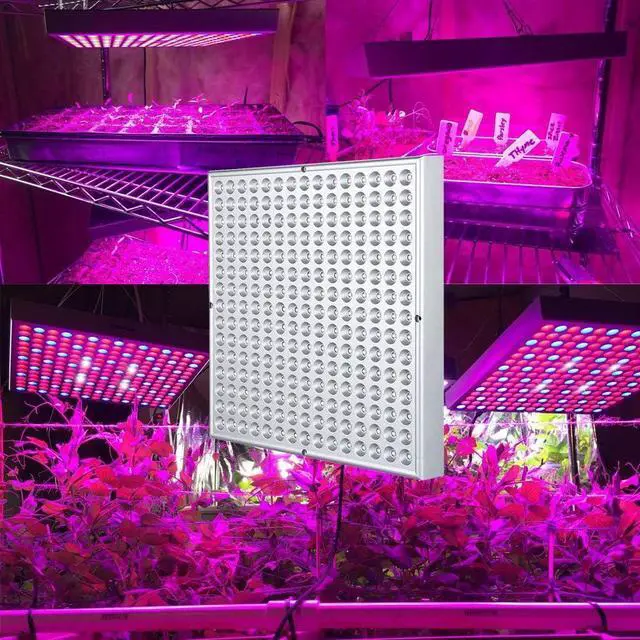 Alt view image 5 of 6 - LED Grow Light 225 LEDs Plant Lights Red Blue White Panel Growing Lamps for Indoor Plants Seedling Vegetable and Flower (2 Pack)
