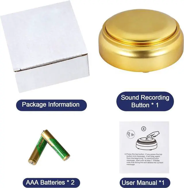 Alt view image 6 of 7 - Recordable Buttons | Pet Talking Button | Custom Sound Button | Easy Button for Dog or Cat Communication | Game Buzzer for Home Office Gifts (Including Batteries)