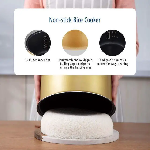 Alt view image 5 of 7 - COMFEE' Rice Cooker, Japanese Large Rice Cooker with Fuzzy Logic Technology, 11 Presets, 10 Cup Uncooked/20 Cup Cooked, Auto Keep Warm, 24-Hr Delay Timer