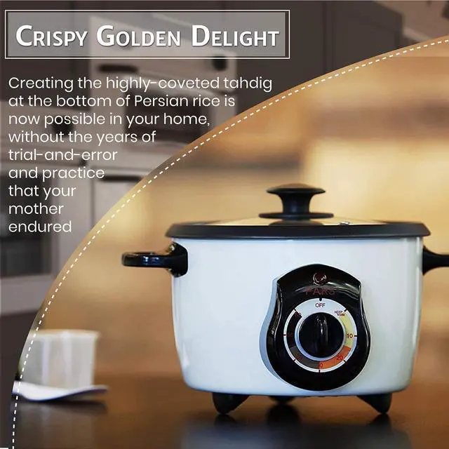 Alt view image 3 of 7 - Pars Automatic Persian Rice Cooker - Tahdig Rice Maker Perfect Rice Crust, 5 Cup