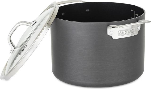 Main image of Viking Culinary Hard Anodized Nonstick Stock Pot, 8 Quart, Includes Glass Lid, Dishwasher, Oven Safe, Works on All Cooktops including Induction, Gray