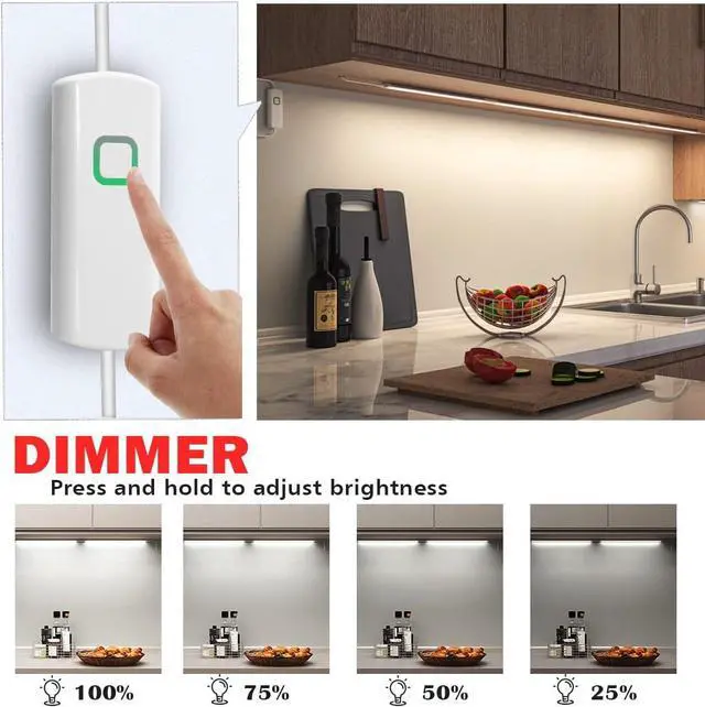 Alt view image 2 of 7 - LED Under Cabinet Lighting, 6pcs 12inch Led Light Bar Kit with Warm White 1260 Lumen, 14W, LED Kitchen Counter Light Plug in for Kitchen Cabinet, Counter, Closet, Shelves, Desk