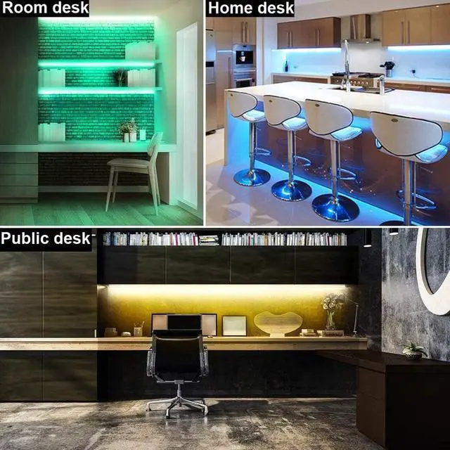 Alt view image 4 of 7 - Dimmable Under Cabinet Lighting, RGB LED Light Bar, RF Remote Control Lamp, Multicolor Under Counter Lights for Desk, Room, Cupboard, Hallway, Shelf, Closet (36 Inch)