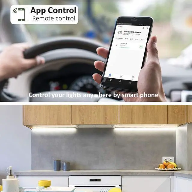 Alt view image 4 of 7 - Smart Under Cabinet Lighting App Alexa & Google Compatible Cabinet Lights  Linkable with Timer Under Counter Lights Fixtures for Kitchen Book Shelf Show Case (6 Lights Bar Kit)