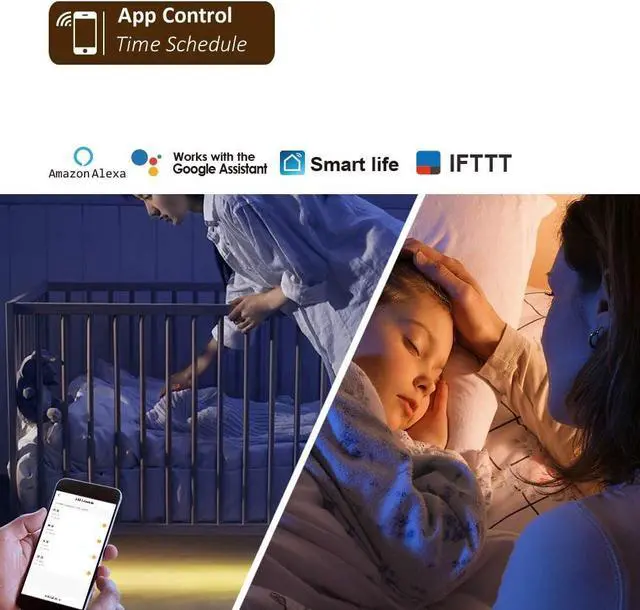 Alt view image 7 of 7 - Smart Under Cabinet Lighting App Alexa & Google Compatible Cabinet Lights  Linkable with Timer Under Counter Lights Fixtures for Kitchen Book Shelf Show Case (6 Lights Bar Kit)