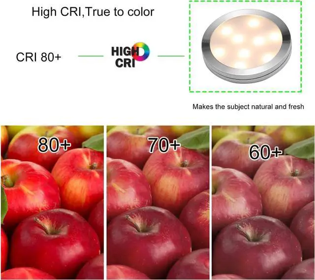 Alt view image 6 of 7 - 12V LED Under Cabinet Lights Kit 6 Pack Black Cord Aluminum Puck Lights for Kitchen Counter Closet Lighting with Wireless Dimmable RF Remote Control 6 Lights 12W (2700K Warm White)