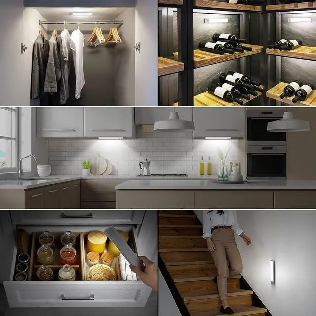 Alt view image 6 of 7 - 36 LED Closet Lights Motion Sensored Battery Powered LED Lights, Under Cabinet Lighting, Motion Sensor Light Indoor, Wireless Lights, 1500mah Rechargeable Battery Operated Lights (3 Pack)