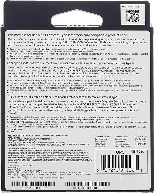 Alt view image 8 of 12 - SONY Cfexpress Tough Memory Card