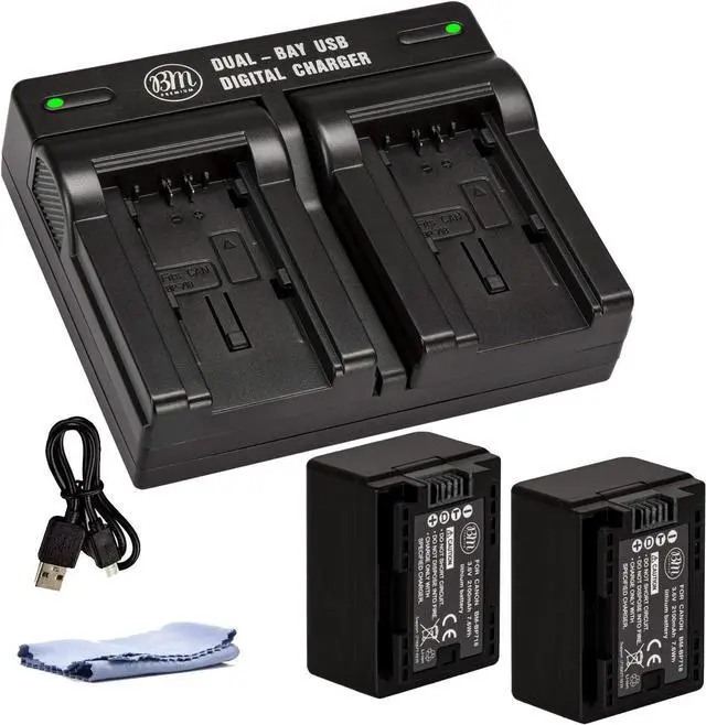 Alt view image 2 of 7 - 2 BP-718 Batteries and Dual Charger for Canon Vixia HFR80 HFR82 HFR800, HFR70, HFR72, HFR700, HFR32, HFR300, HFR40, HFR42, HFR400, HFR50, HFR52, HFR500, HFR60, HFR62, HFR600 Camcorder