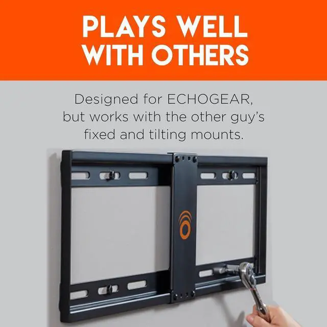 Alt view image 7 of 7 - ECHOGEAR Steel Stud TV Mounting Kit - Tilt & Low Profile - Includes 4 Snaptoggle Anchors, Drill Bit, Screws & Washers - Compatible with 16 to 65 inch TVs