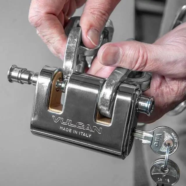 Alt view image 6 of 7 - Security Chain and Lock Kit - Premium Case-Hardened - 5/16 Inch x 9 Foot Chain (+/- 1.5 Inches) - Cannot Be Cut with Bolt Cutters or Hand Tools