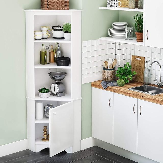 Prepac elite tall corner storage deals cabinet